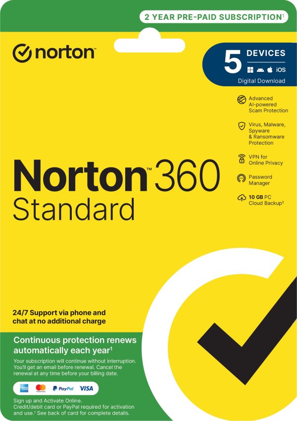 Norton 360 Standard 2025 – 5 Devices, 2 Years